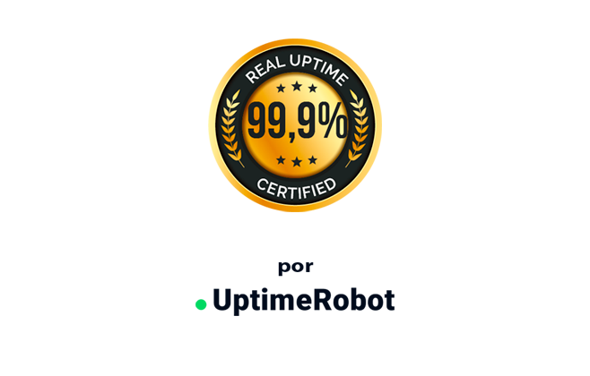 Sello de uptime 99,9 % proporcionado por HostingPyme